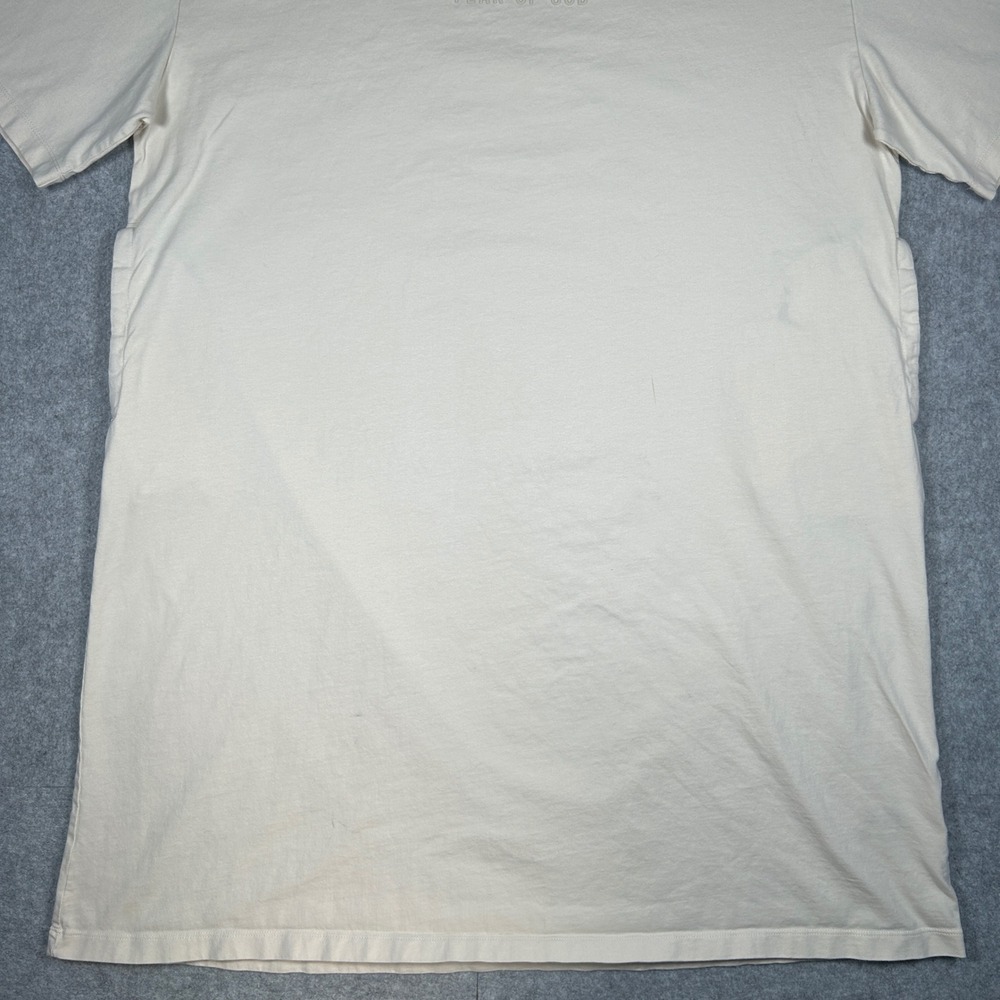Fear of God Essentials T-Shirt Dress Womens XL Cream Tan Logo pockets - Picture 7 of 16